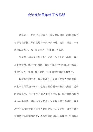 会计统计员年终工作总结