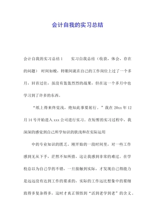 会计自我的实习总结