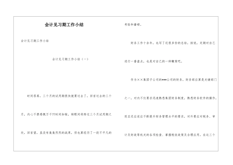 会计见习期工作小结_第1页