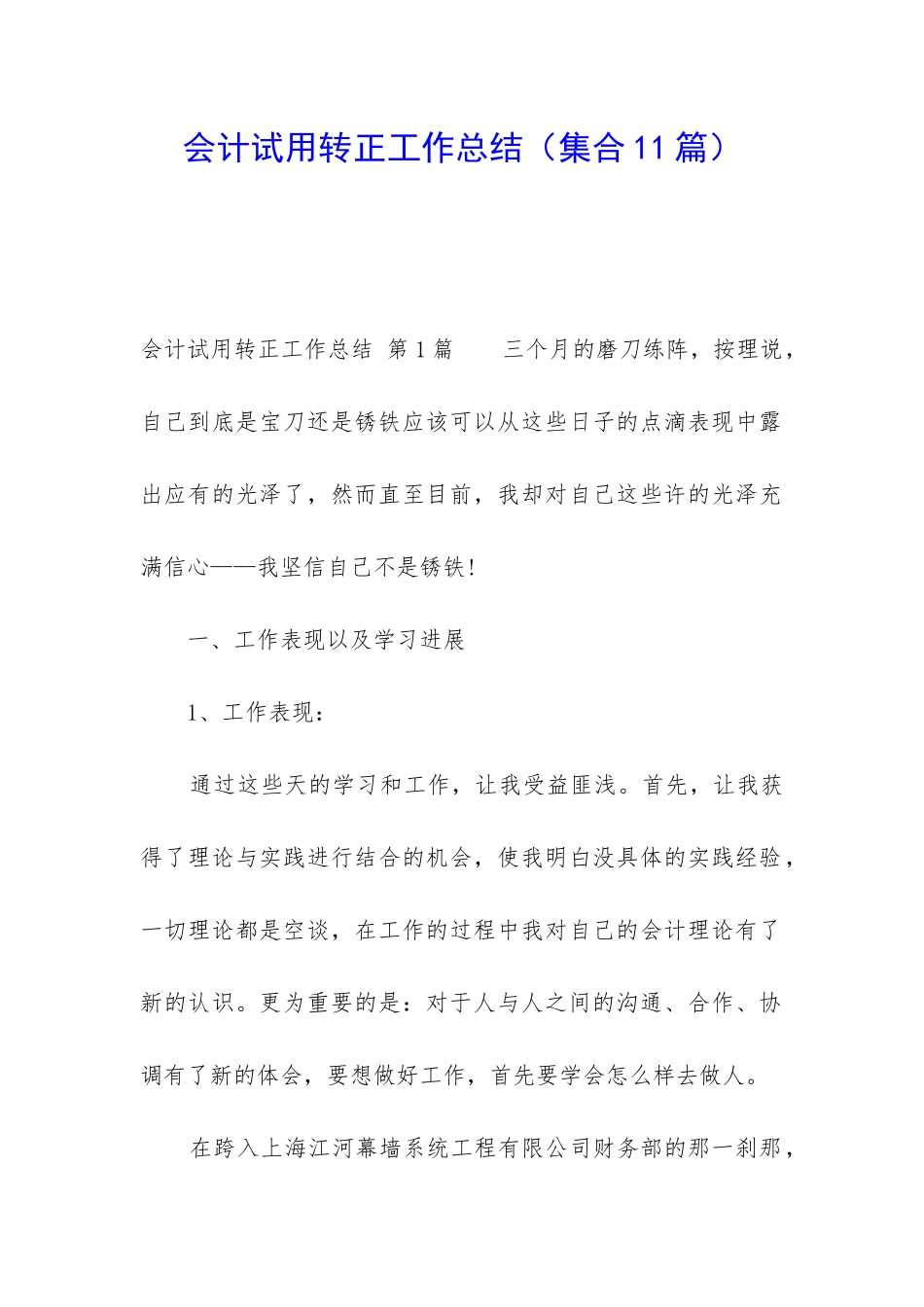 会计试用转正工作总结_第1页