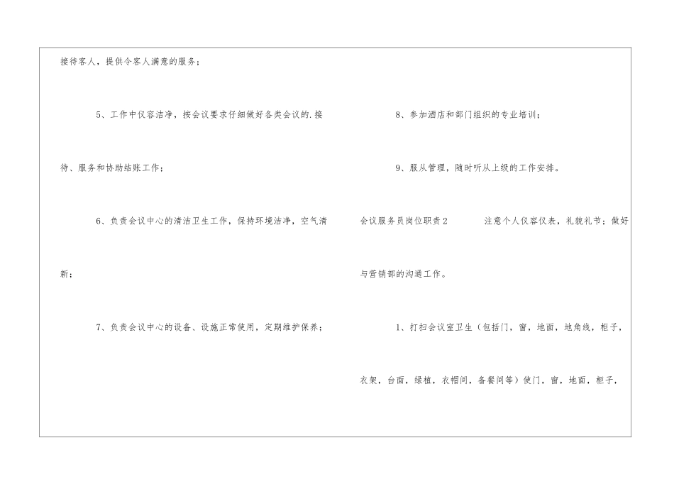 会议服务员岗位职责_第2页