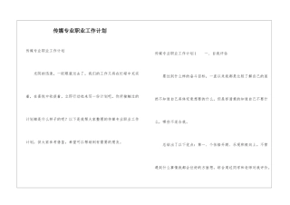 传媒专业职业工作计划