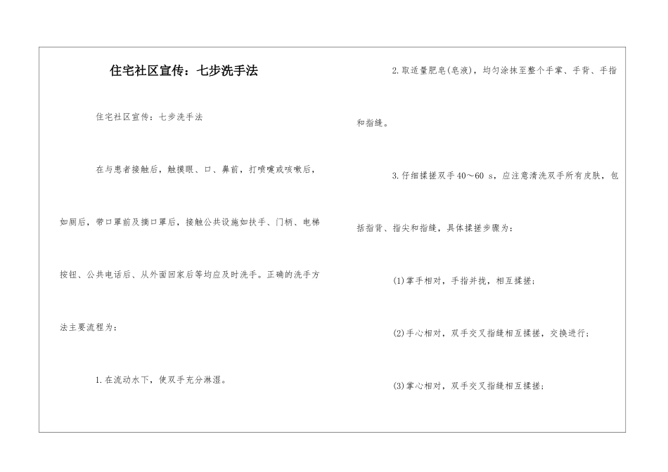 住宅社区宣传：七步洗手法--_第1页