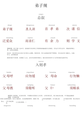 《弟子规》原文及解释