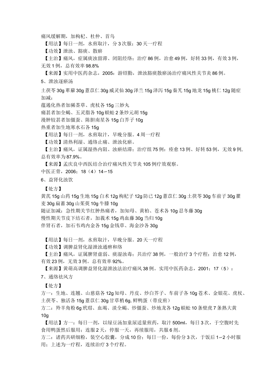 痛风方剂20个_第2页