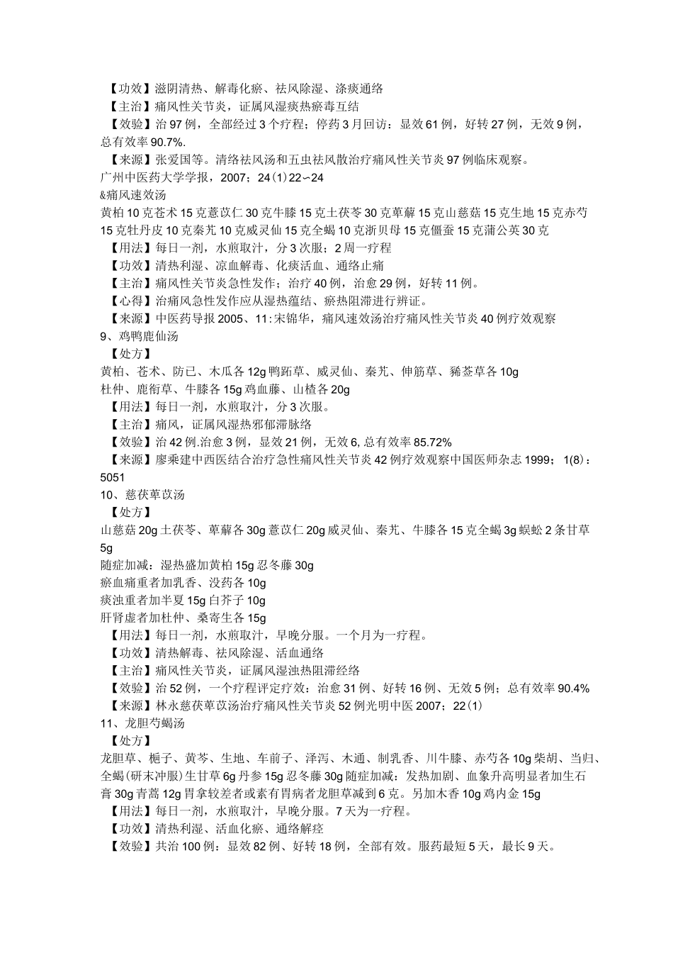 痛风方剂20个_第3页
