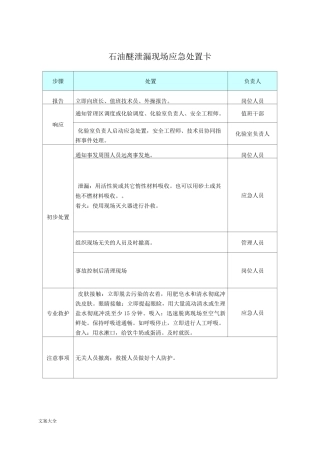 危化品应急处置卡