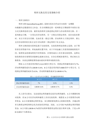 利率互换及其交易策略介绍
