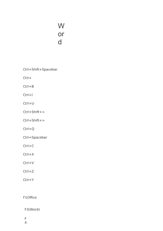 Word快捷键列表