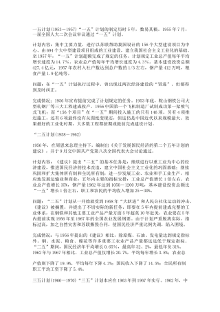 历届五年计划回顾