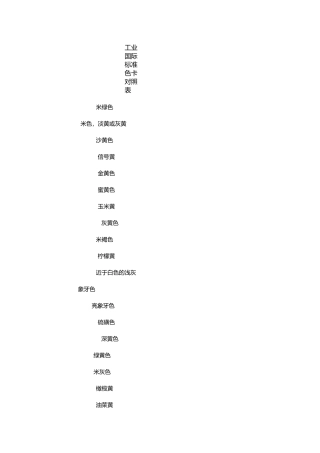 国际标准色卡一览表