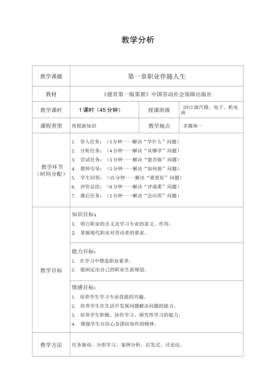 职业伴随人生教案(获奖作品)_第2页
