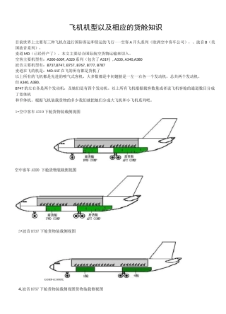 货运代理国际物流知识-空运篇-飞机机型及货舱容积大小