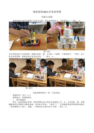 幼儿园观察记录_趣玩多米诺骨牌