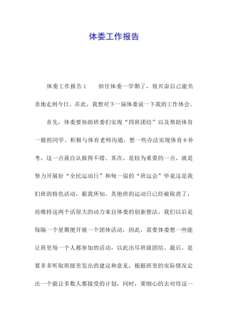体委工作报告