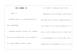 作文：难忘的一天