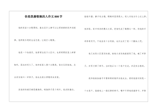 你是我最敬佩的人作文800字-1