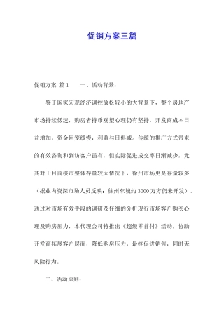 促销方案三篇