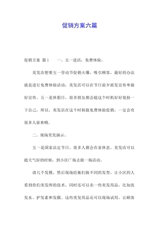 促销方案六篇
