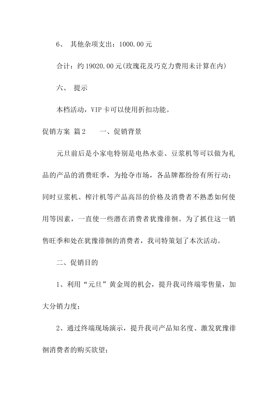 促销方案模板六篇_第3页