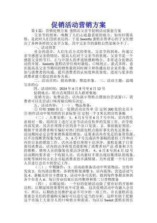 促销活动营销方案-