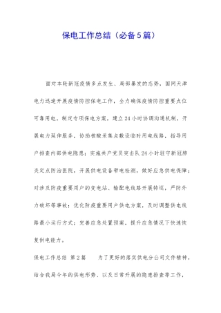 保电工作总结