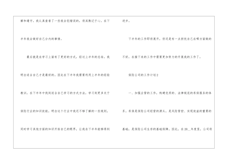 保险公司的工作计划范本10篇_第3页