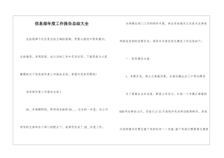 信息部年度工作报告总结大全