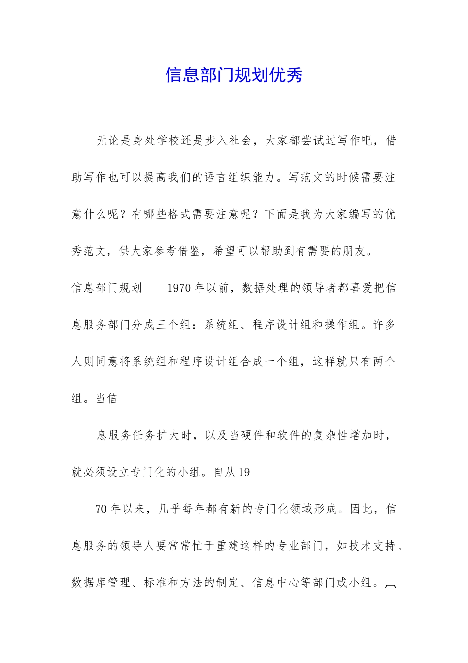 信息部门规划优秀_第1页