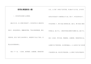 信用社调查报告3篇