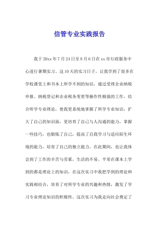 信管专业实践报告
