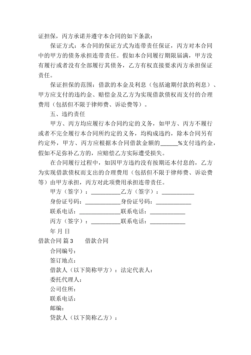 借款合同集合七篇_第3页