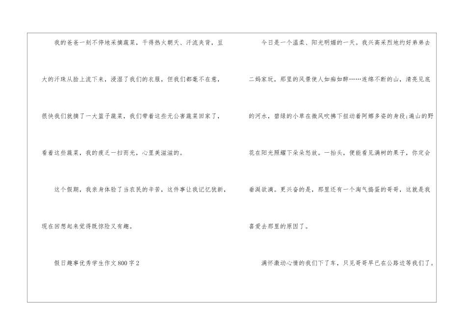 假日趣事优秀学生作文大全800字_第3页
