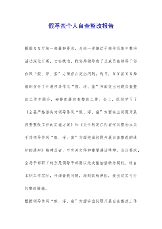 假浮蛮个人自查整改报告-