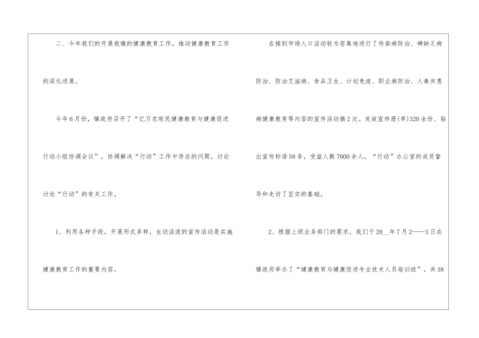 健康教育工作总结范本10篇_第2页