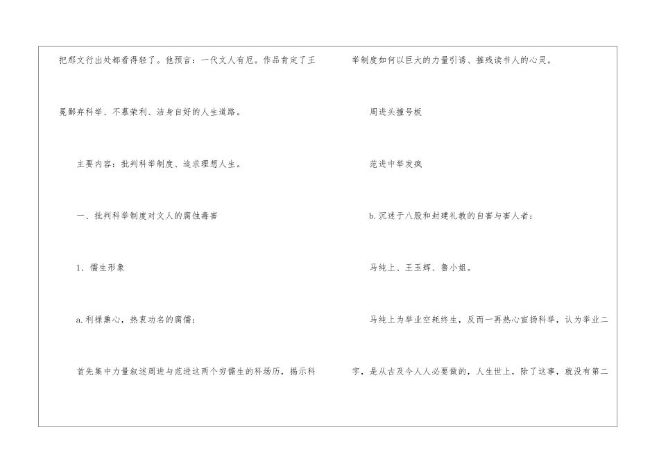 儒林外史重要知识点汇编-儒林外史知识点整理-语文文学常识_第3页