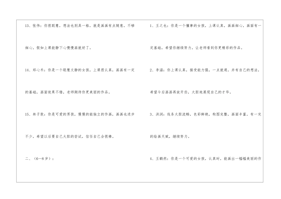 儿童美术评语_第3页