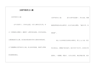元宵节的作文5篇