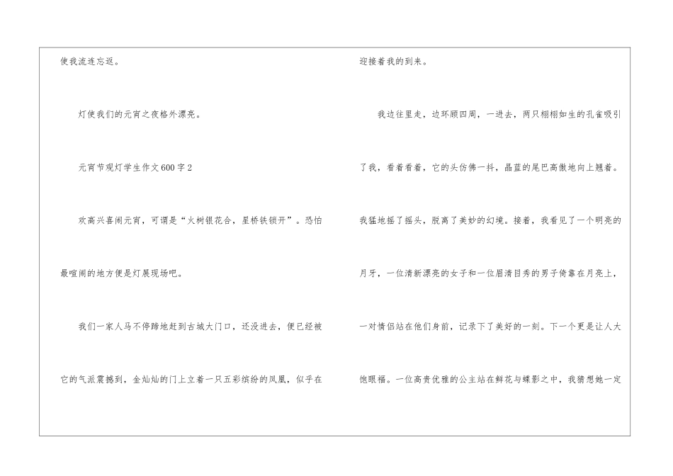 元宵节观灯学生作文600字5篇_第3页
