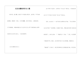 元旦主题相关作文5篇
