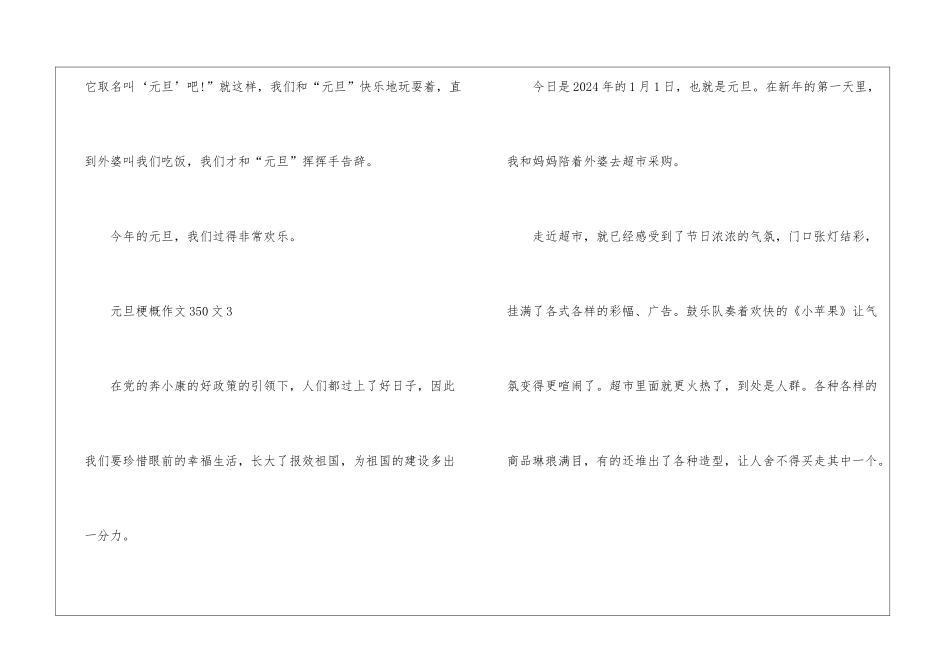 元旦梗概作文350文10篇_第3页