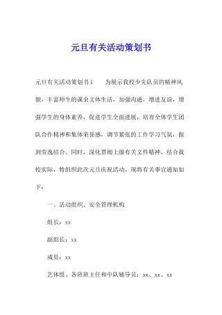 元旦有关活动策划书