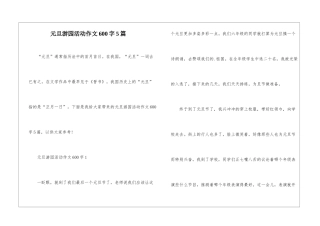 元旦游园活动作文600字5篇