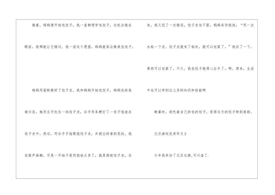 元旦游玩优秀作文5篇_第2页