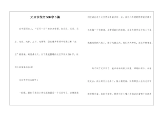元旦节作文500字5篇