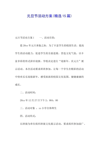 元旦节活动方案