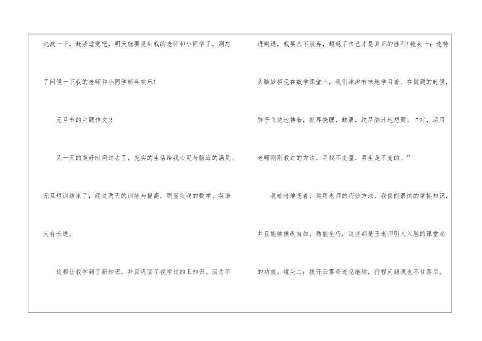 元旦节的主题作文最新6篇_第3页