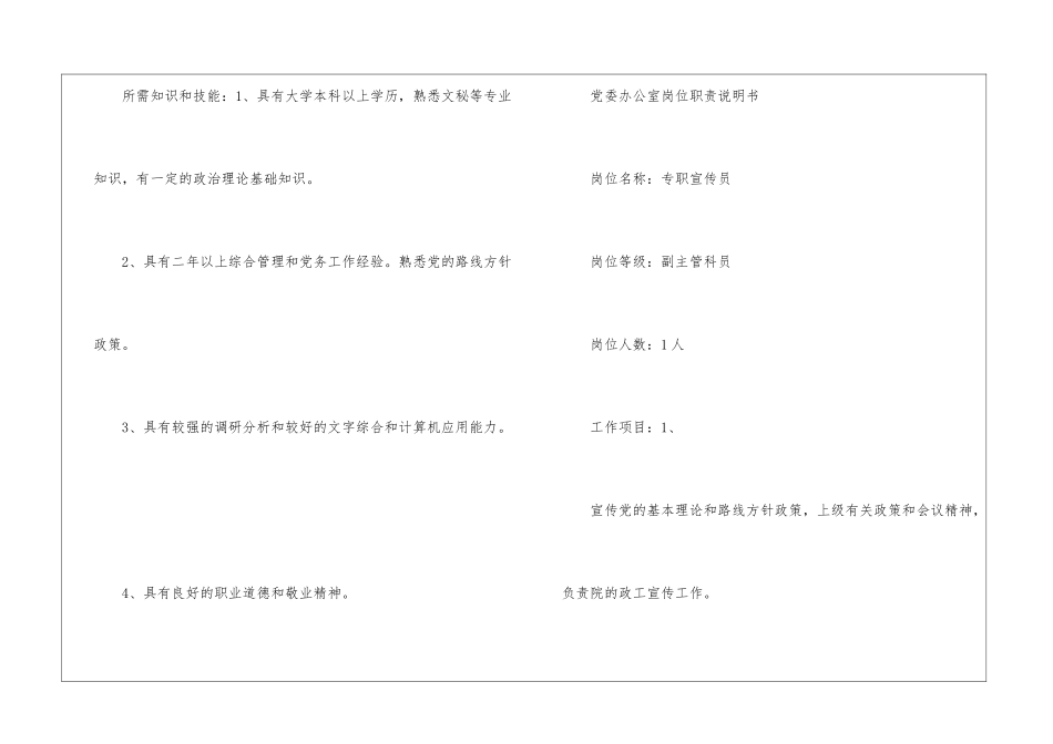 党委办公室岗位职责说明书--_第3页