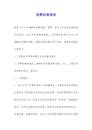 党费自查报告-