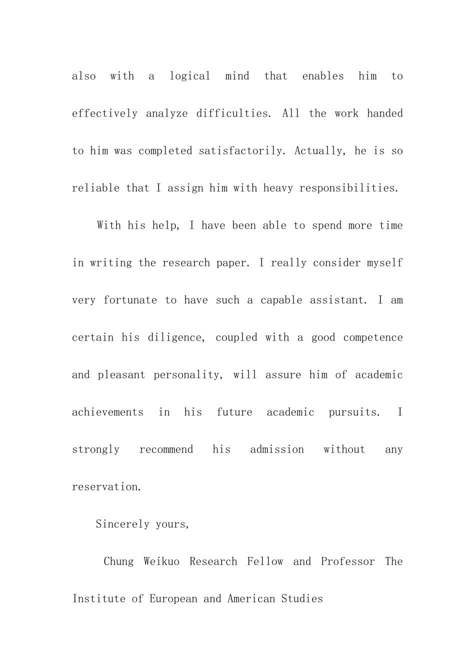 入学英文推荐信_第2页